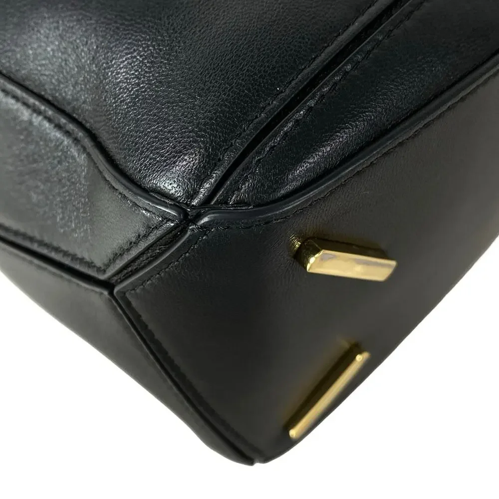 Loewe Featherlight Puzzle Bag, Small Handbag Black Gold